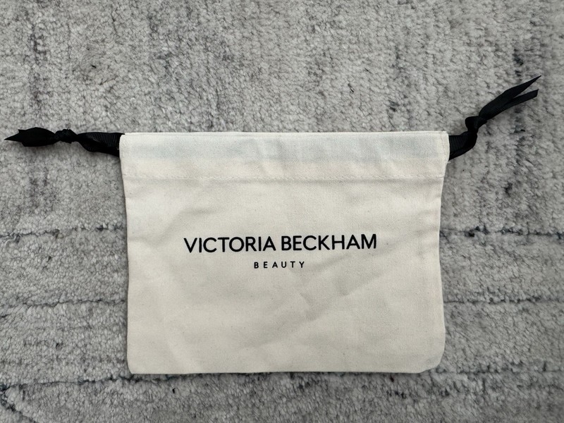 Victoria Beckham Ivory Canvas Drawstring Pouch 8 x 6 Inches