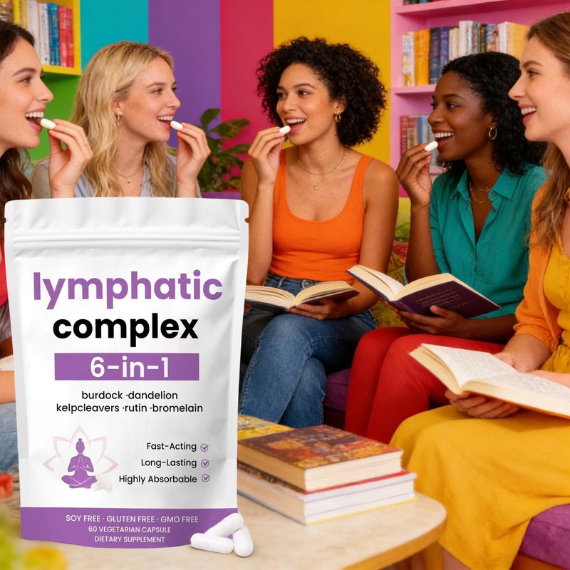 6-in-1 Lymphatic Complex Drainage Supplement Dandelion Burdock Bromelain Kelp gallery