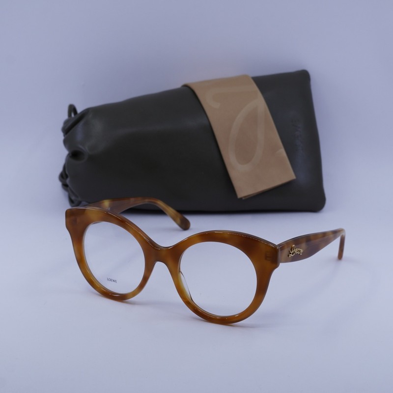 Loewe LW50074I 053 Blonde Havana 50mm Eyeglasses New Authentic
