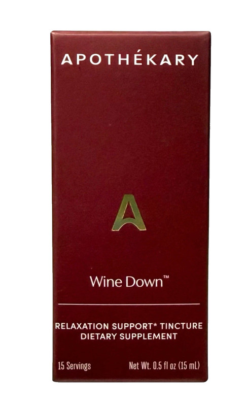 Apothekary Wine Down Relaxation Support Dietary Supplement Sealed 0.5oz Exp 9/28