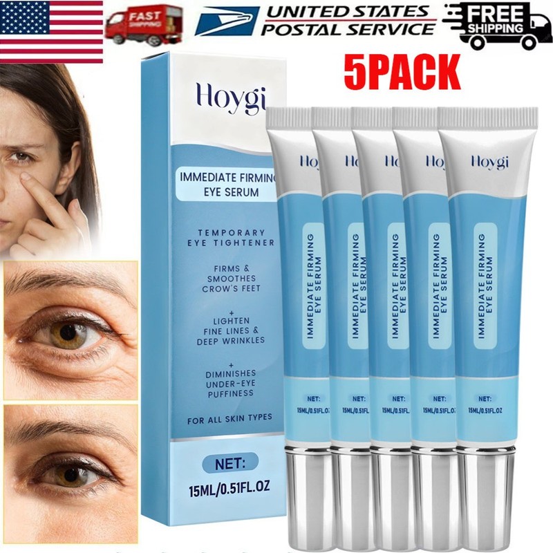 5Pcs Firming Eye Serum for Rapid Reduces Under-Eye Bags, Wrinkles, Dark Circles