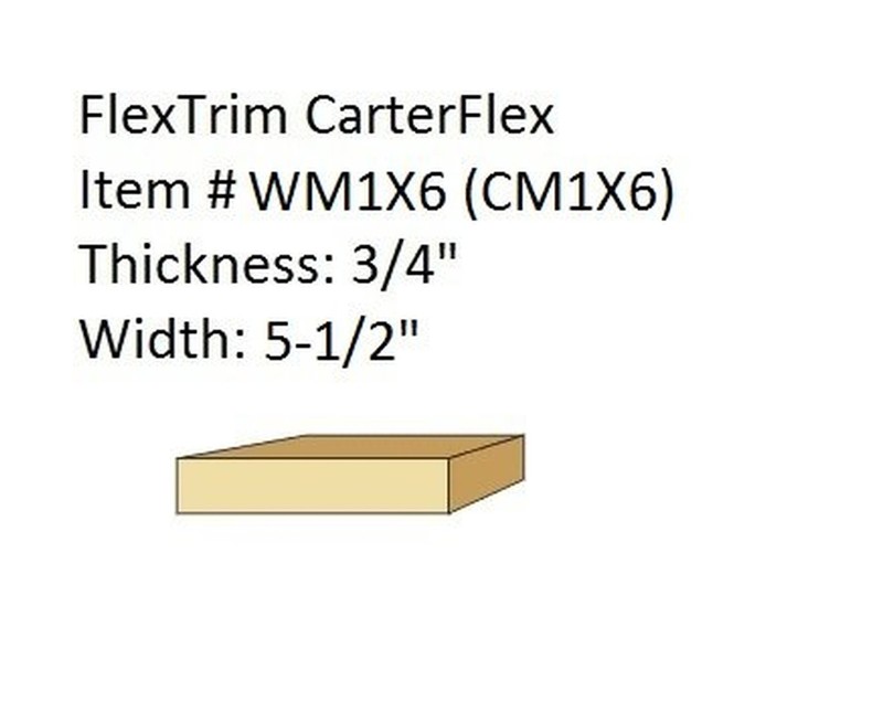 FLEXTRIM Flexible Flatstock #WM1X6-3/4 inch Thick x 5-1/2 inch Wide and 8 fee... gallery