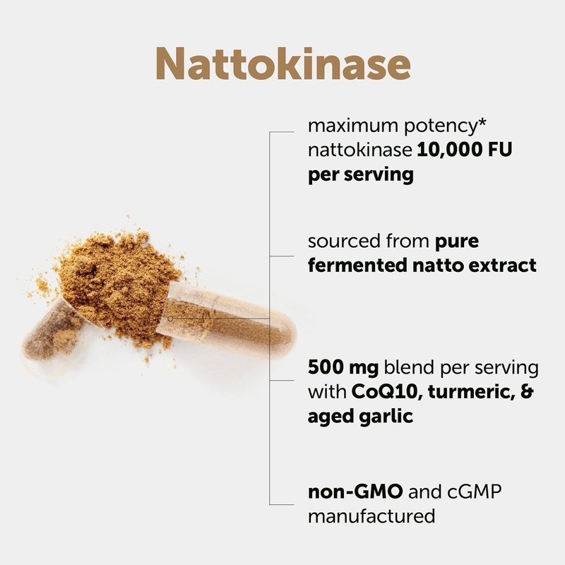 Nattokinase 10,000 FU Vegetarian Capsules Non-gmo Lab Tested Cgmp Made gallery