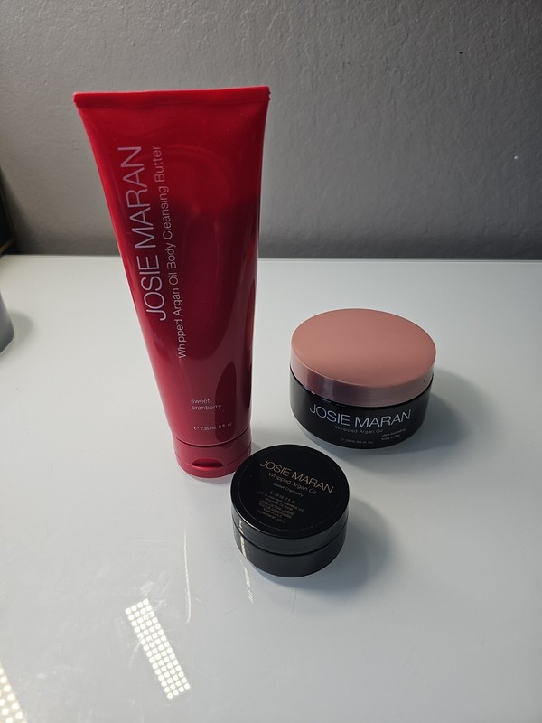 Josie Maran Set Of 3 Whipped Argan Oil Sweet Cranberry 8oz & 2oz gallery