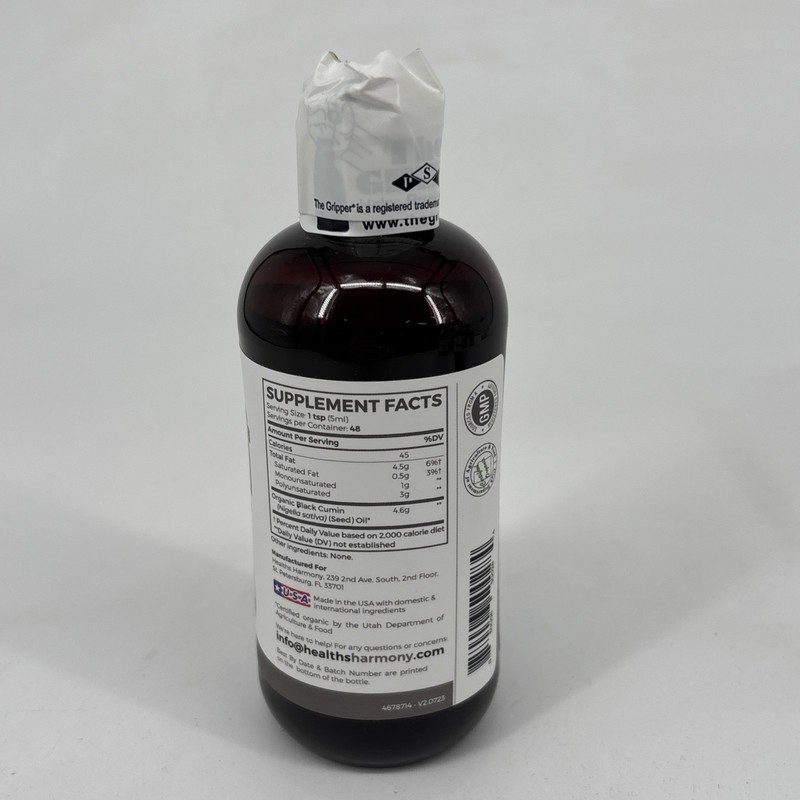 USDA Organic Black Cumin Seed Oil Liquid (8 fl oz) Premium Cold-Pressed Nigella gallery