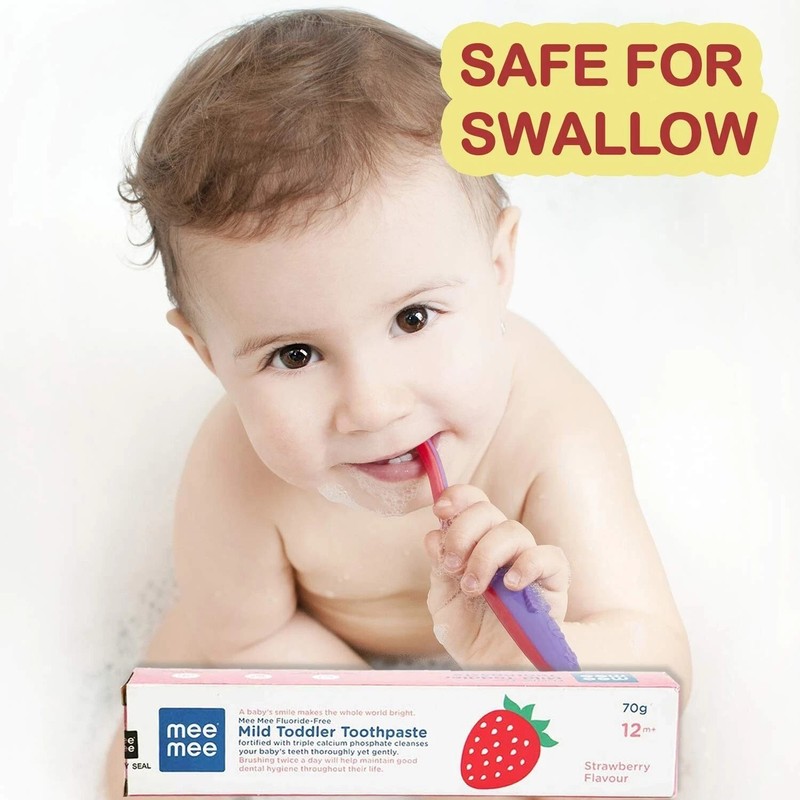Mee Mee Baby Toothpaste Fluoride Free - Strawberry Flavour Toothpaste - 70 Gram gallery