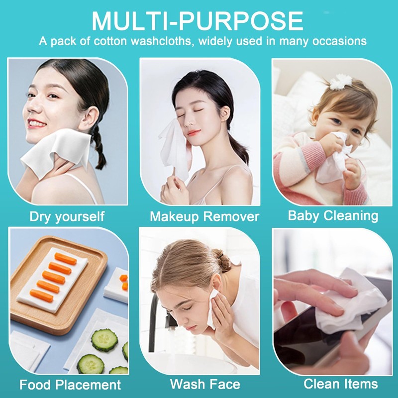 Disposable Face Towel,Cotton Facial Dry Wipe for Sensitive Skin, Facial Tissu... gallery