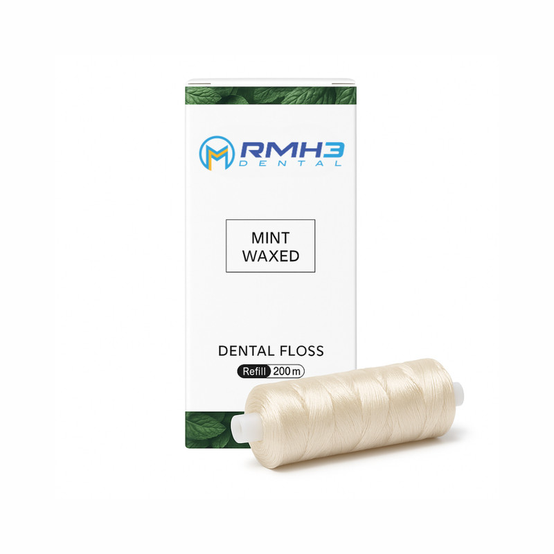 MC Floss Waxed Dental Floss Refill, Mint flavor, 200 Yards, 1/Box
