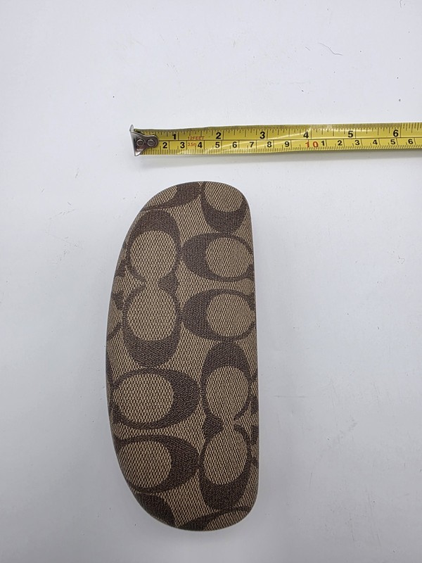 Coach Signature Monogram Hard Case Brown Felt Lining Eyeglass Case gallery