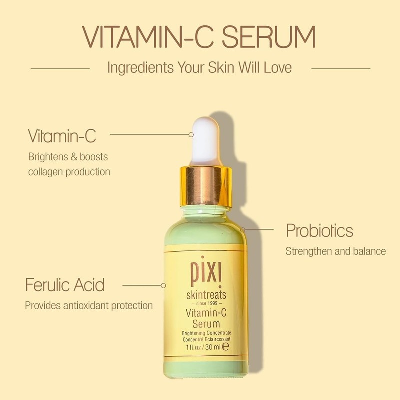 Pixi Vitamin-C Serum, Brightening Daily Vitamin-C Serum For Radiant Skin 1.01 oz gallery