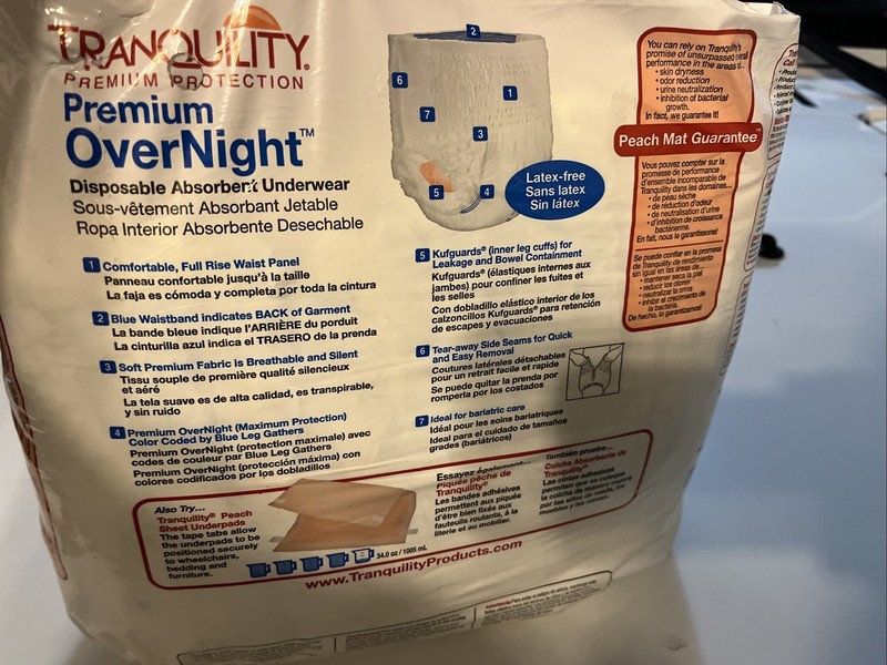 Tranquility Premium OverNight Pull On Underwear 2X-Large 62-80in Pack of 12 gallery