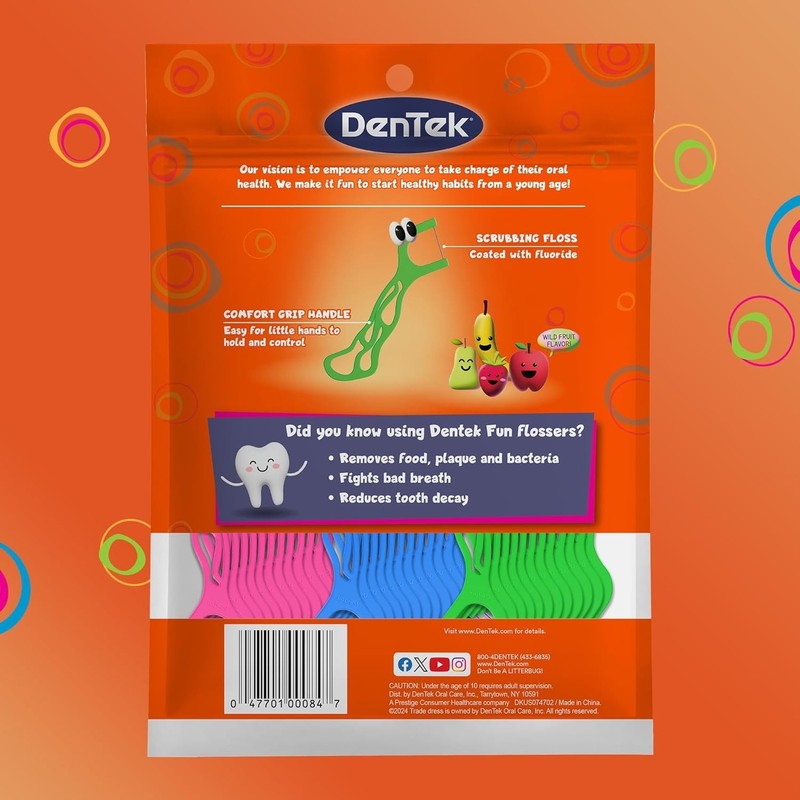 Fun Flossers – Kids Floss Picks with Wild Fruit Flavor, 90 Count gallery