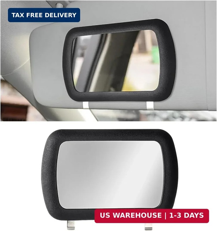 povtii Car Sun Visor Vanity Mirror, Clip-on Automotive Makeup Sun-Shading Mirror