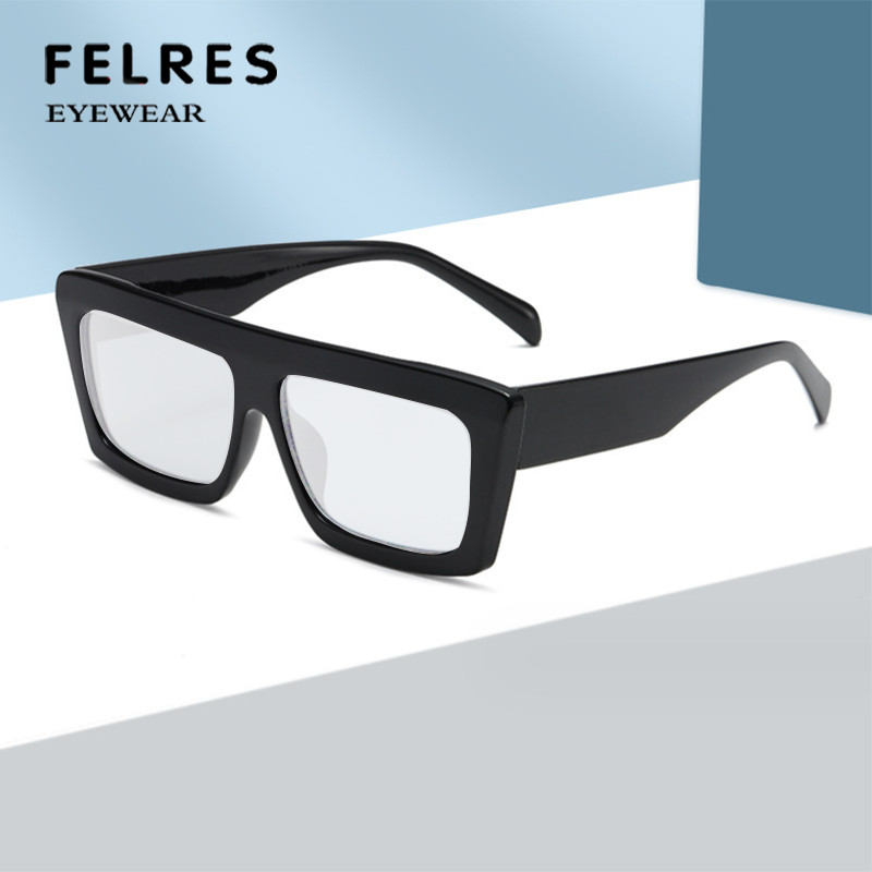 Men Women Square Anti Blue Light Clear Lens Reading Glasses Full Frame Glasses gallery