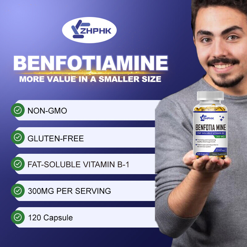 Benfotiamine 300mg, Fat Soluble Thiamine Vitamin B1, 120/240/480 Veg Capsules gallery