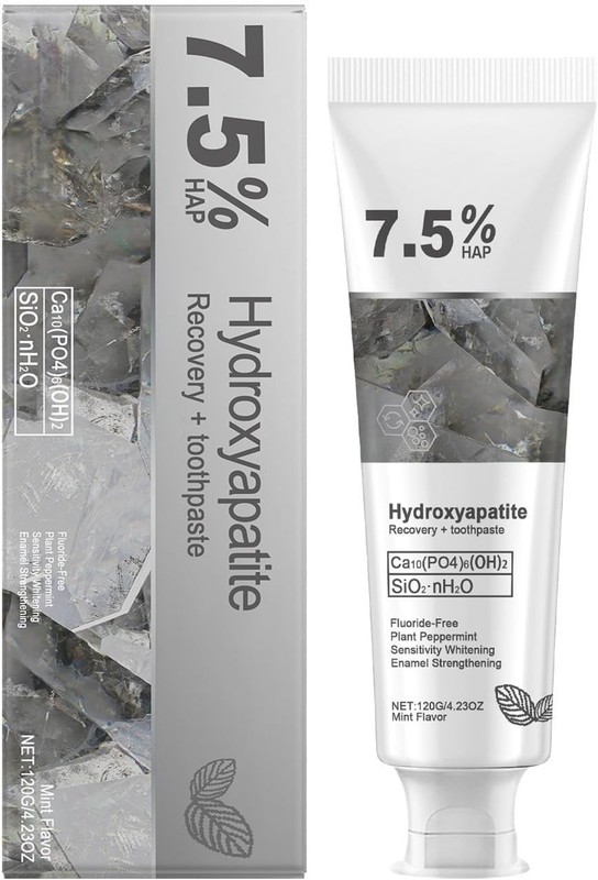 Hydroxyapatite Toothpaste 7.5%, Fluoride-Free Mint Oral Care, 120g