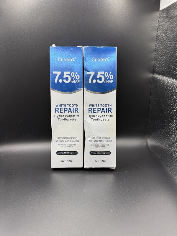 Croent 7.5% nHAP White Tooth Repair Hydroxyapatite Toothpaste Lot Of 2 EXP2028