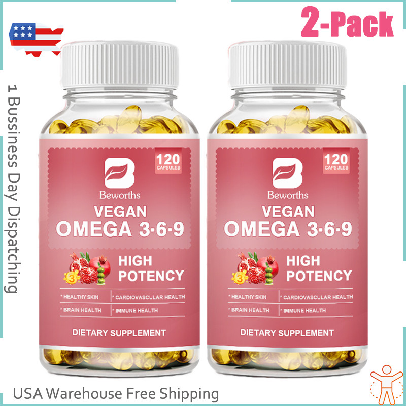 2x Omega 3 6 9 Vegan 120 Softgels Support Health Immune Cardiovascular Support