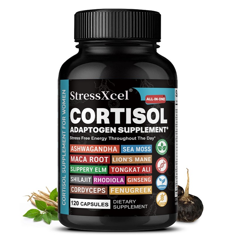 StressXcel Cortisol Support Supplement with Sea Moss Lion’s Mane 120 Capsules
