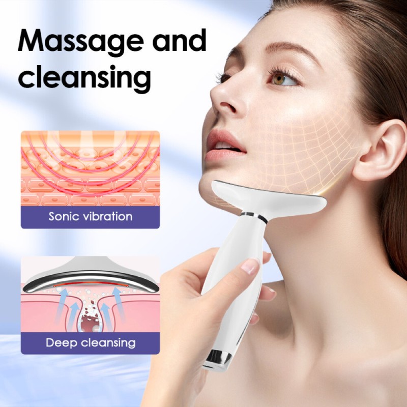 US 7 in 1 Facial Massager LED Light Therapy Face Neck Lift Anti-Wrinkle Device gallery