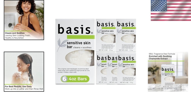 4 Oz Fragrance-Free Bar Soap for Sensitive Skin - Pack of 6 with Chamomile gallery