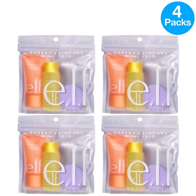 e.l.f. Supers Skincare Mini Trio Set 4 Pack New
