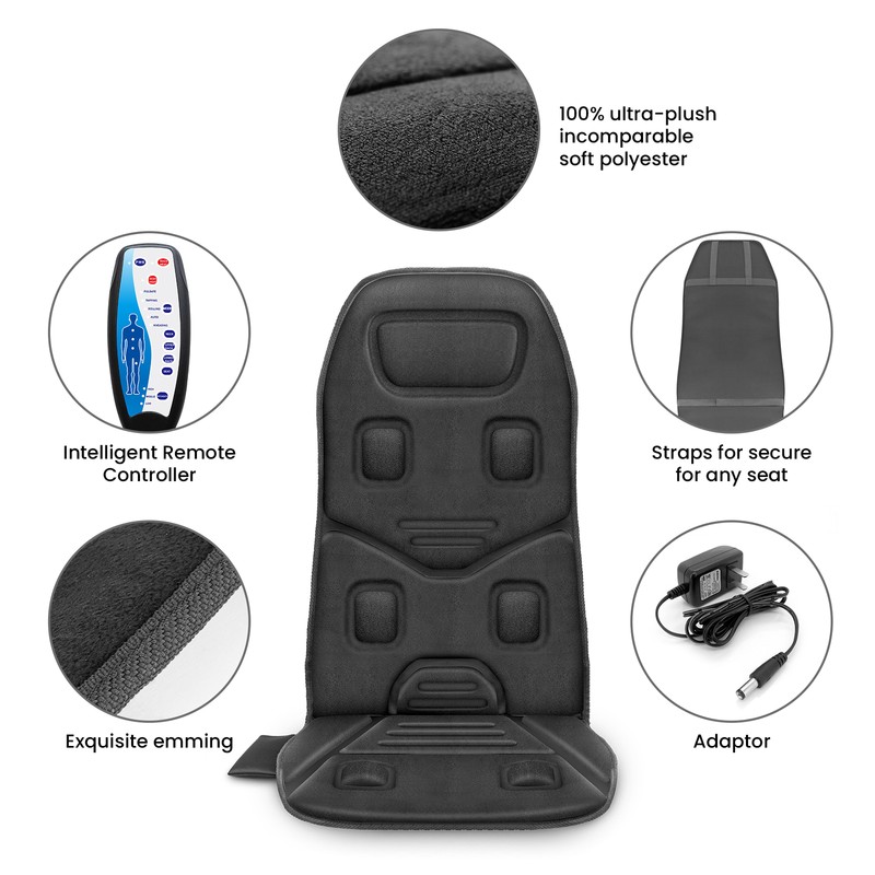 COMFIER Massage Seat Cushion with Heat,Back Massager,10 Vibration Motors,Black gallery