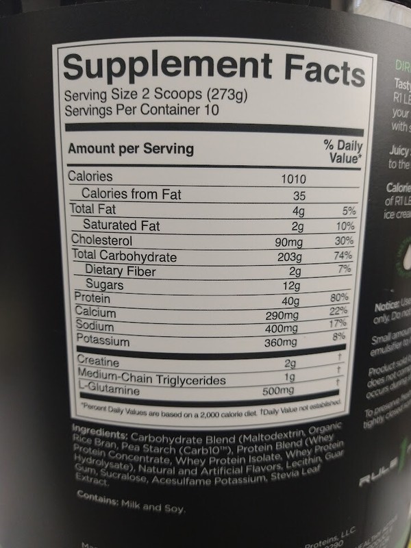 Rule 1 LBS Vanilla Creme High Calorie Mass Gainer Whey Protein BCAA Proteins gallery