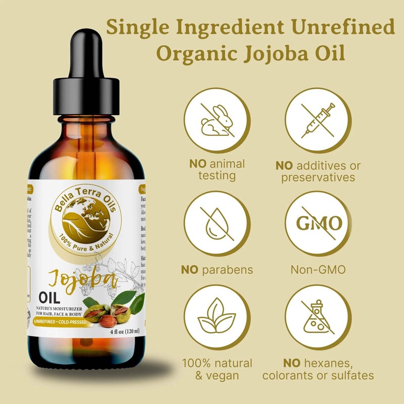 Organic Cold-Pressed Golden Jojoba Oil 100% Pure Skin Hair Face Moisturizer gallery