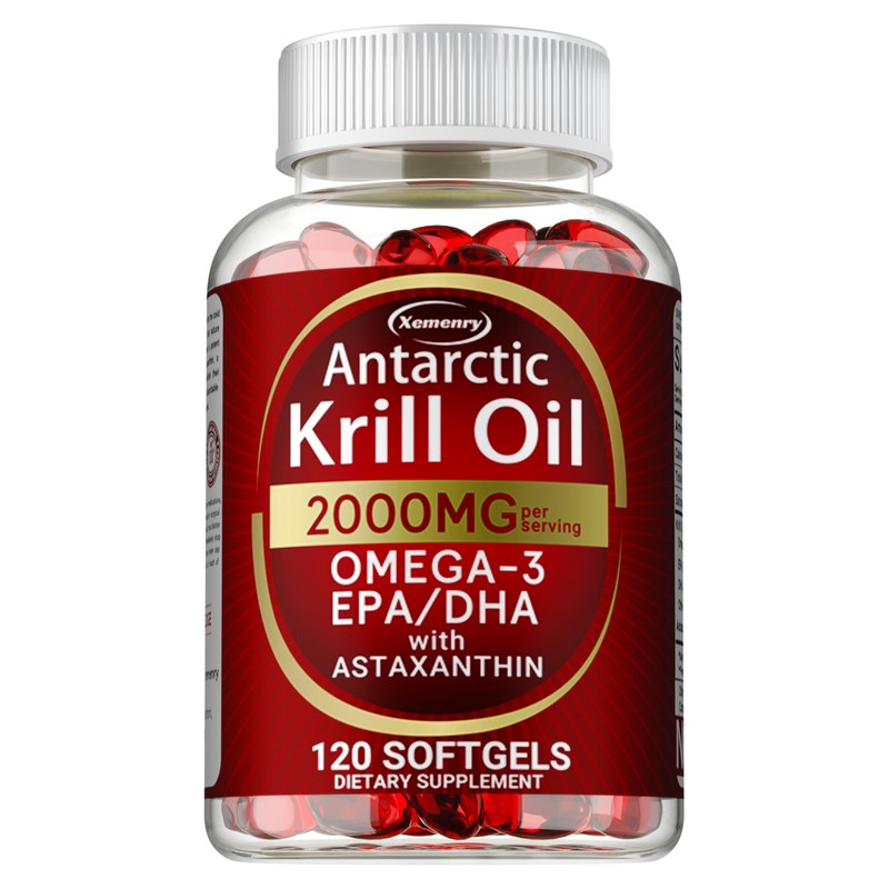 Antarctic Krill Oil 2000mg – Omega-3,EPA, DHA, Astaxanthin,Heart and Skin Health