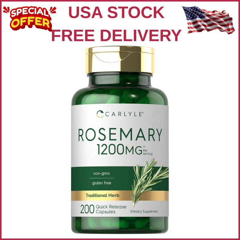 Rosemary Capsules | 1200Mg | 200 Count | Non-Gmo & Gluten Free Extract gallery