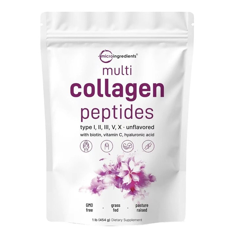 1LB Multi Collagen Peptides Powder–Hydrolyzed Protein with Type I, II, III, V, X gallery