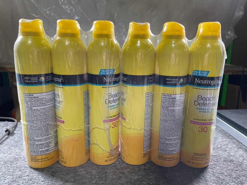 6 PACK Neutrogena Beach Defense Sunscreen Spray Lotion SPF 30 – 8.5 Oz Exp 9/27