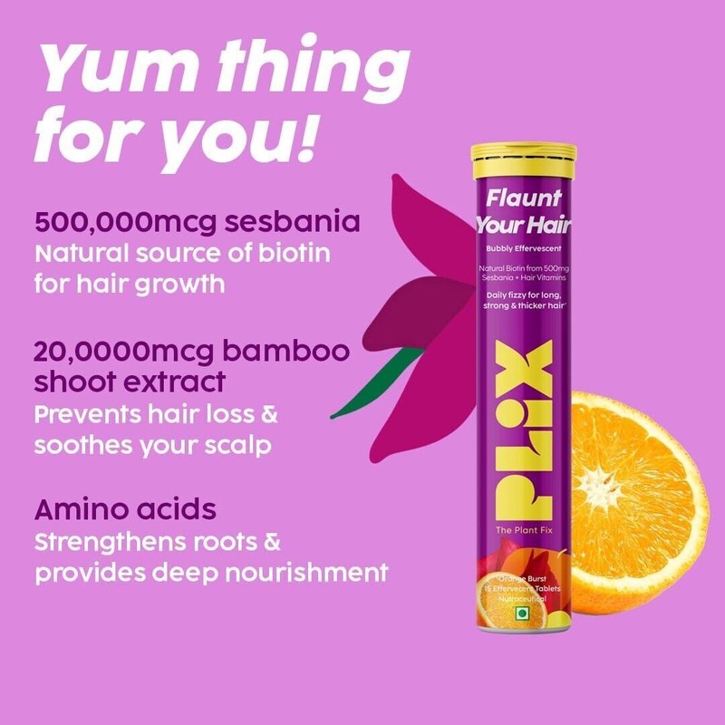 PLIX - THE PLANT FIX Heavenly Hair (15 Effervescent Tablets) (Orange Flavour) gallery