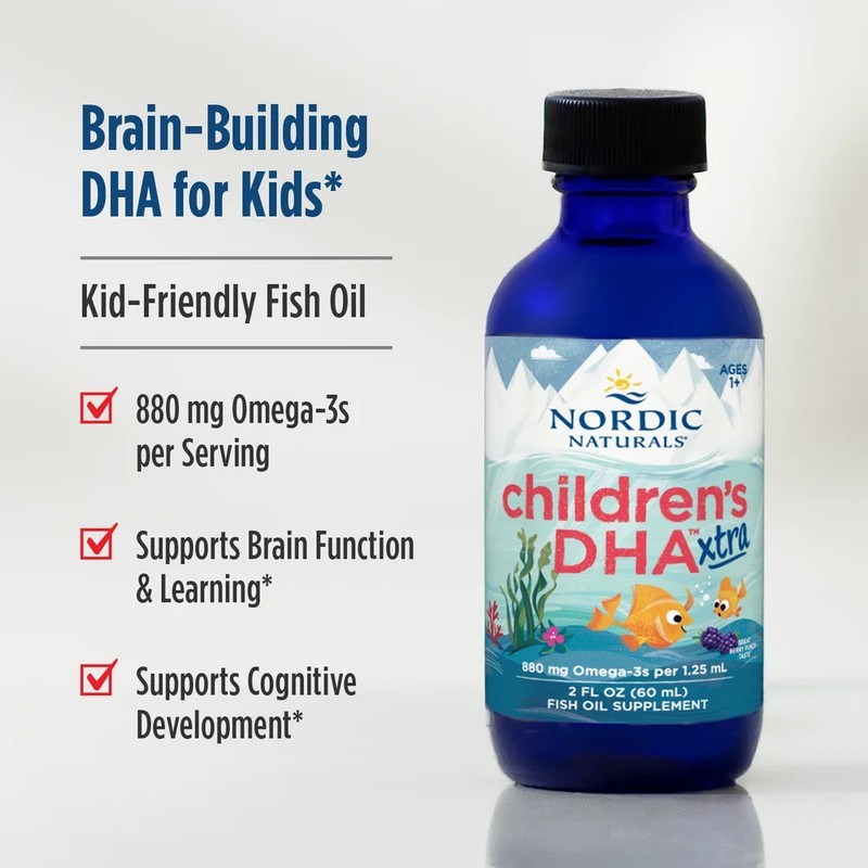 Nordic Naturals Children's DHA Xtra - Concentrated Omega-3 for Kids, Berry, 2 oz gallery