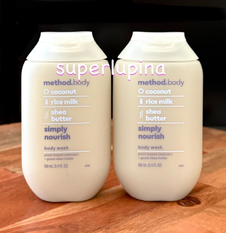 2x Method Simply Nourish Body Wash NEW Travel Size 3.4 fl.oz