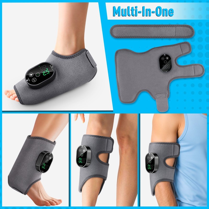 4-in-1 Electric Foot Ankle Massager Brace Pain Relief Heating Vibration Therapy gallery
