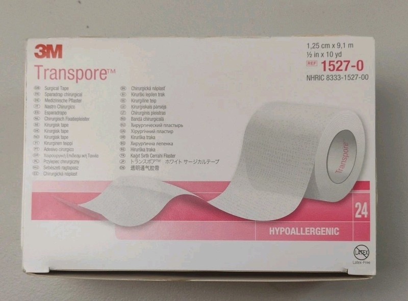 3M Transpore Surgical Tape Clear 1527-0 1/2 inch x 10 yards – Box of 24 Rolls