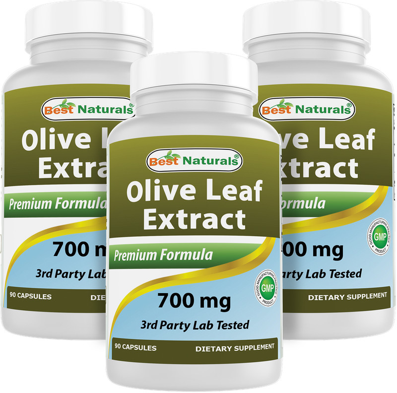 3 Pack Best Naturals Olive Leaf Extract 700 mg 90 Capsules