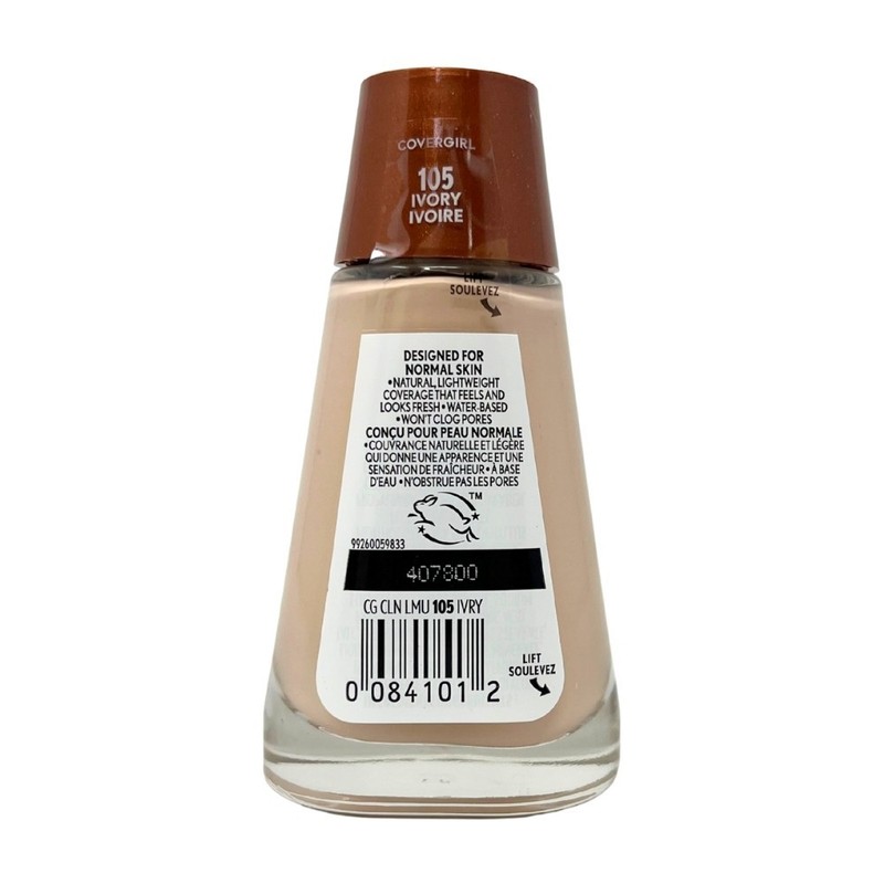2 Pack - COVERGIRL Clean Liquid Foundation, 105 Ivory, 1oz / 30mL gallery