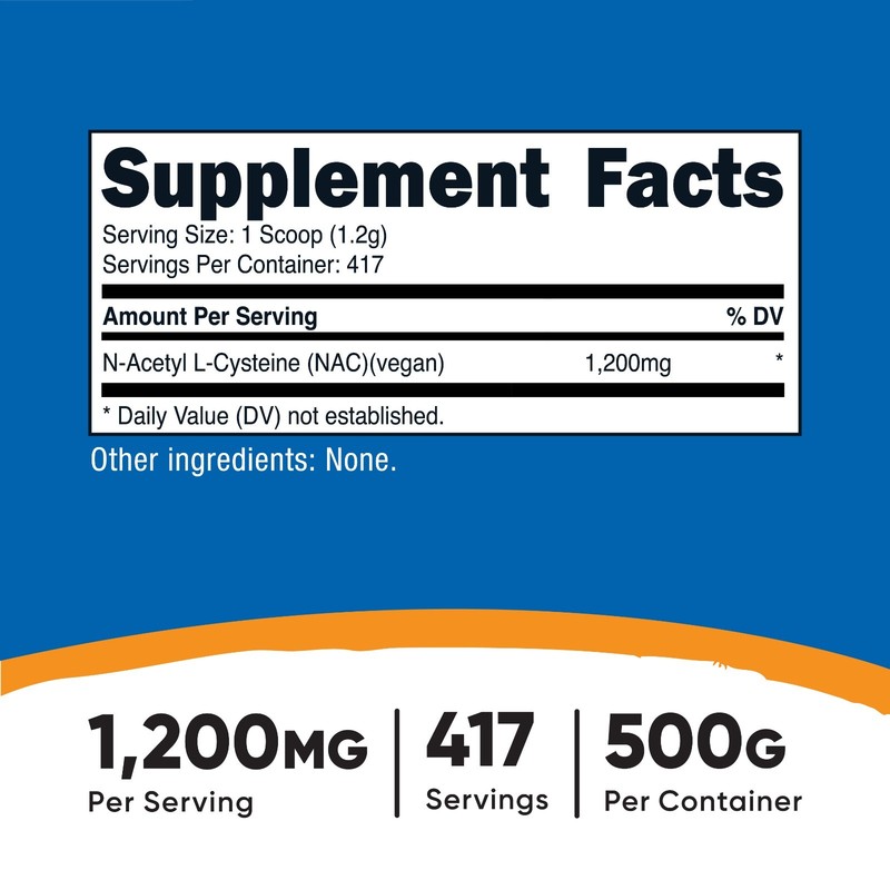 Nutricost N-Acetyl Cysteine (NAC) Powder 500 Grams - Non-GMO, Gluten Free gallery
