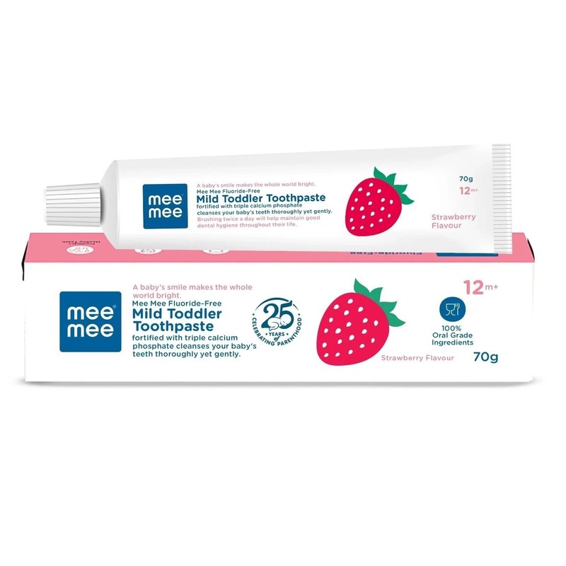 Mee Mee Baby Toothpaste Fluoride Free – Strawberry Flavour Toothpaste – 70 Gram