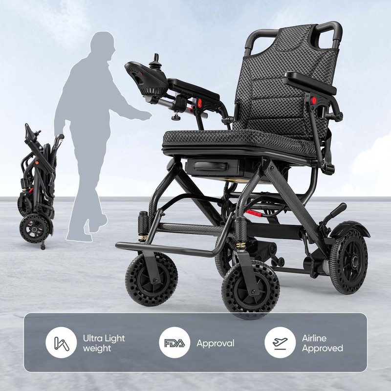Lightweight 38Lb Foldable Electric Wheelchair Intelligent 300Lb All Terrain FDA gallery
