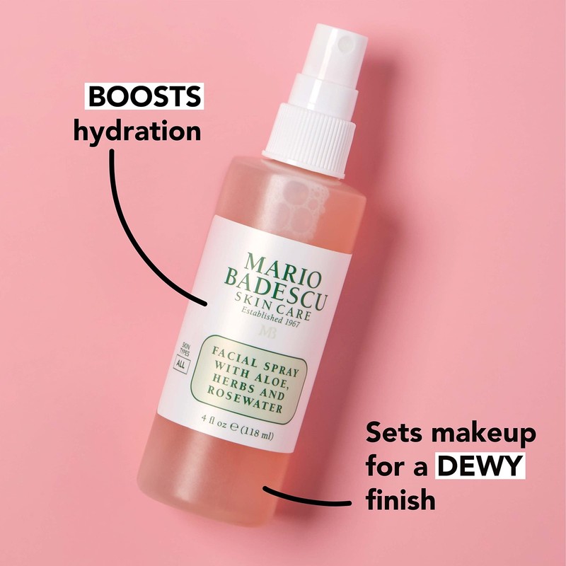 Facial Spray Aloe Herbs Rose Water 4 FL OZ & 2 FL OZ Combo Hydrates Rejuvenates gallery