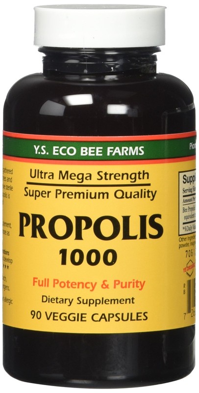 PropolisRaw Unprocessed 1000mg Y.S. Organic Bee Farms 90 Caps