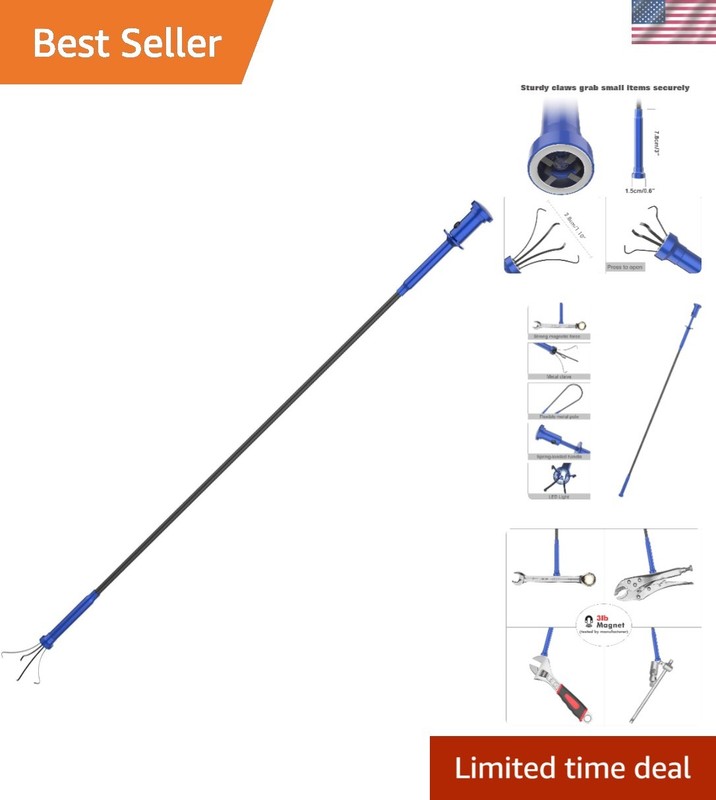 Alloy Steel LED Pickup Tool – Bendable Grabber for Efficient Object Retrieval