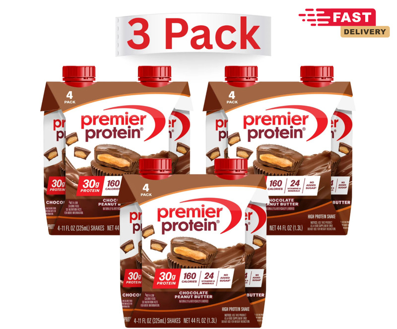 Premier Protein Shake, Chocolate Peanut Butter, 30g Protein, 11 fl oz, 12 Ct