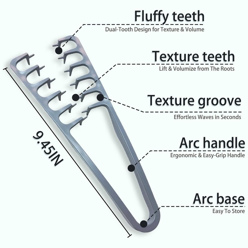 Volumizing Texture Comb Wide Tooth for Curls, Root Lift & Bang Styling gallery