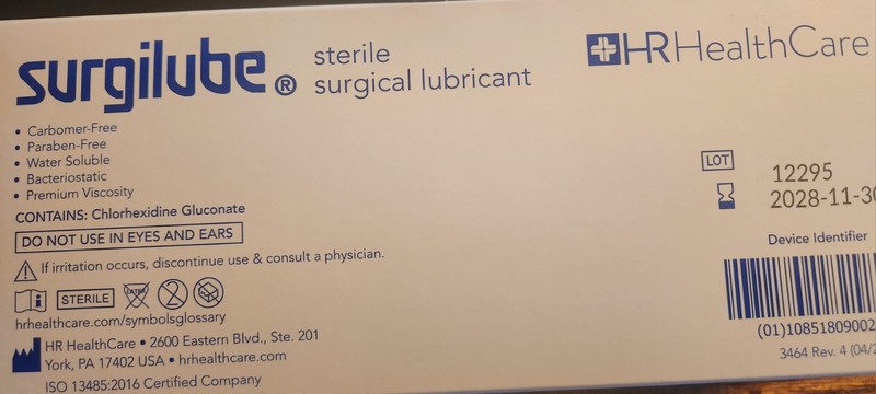 Surgilube 281020543 Sterile Surgical Lubricant 3g. 144 packets Exp 11-30-28 gallery