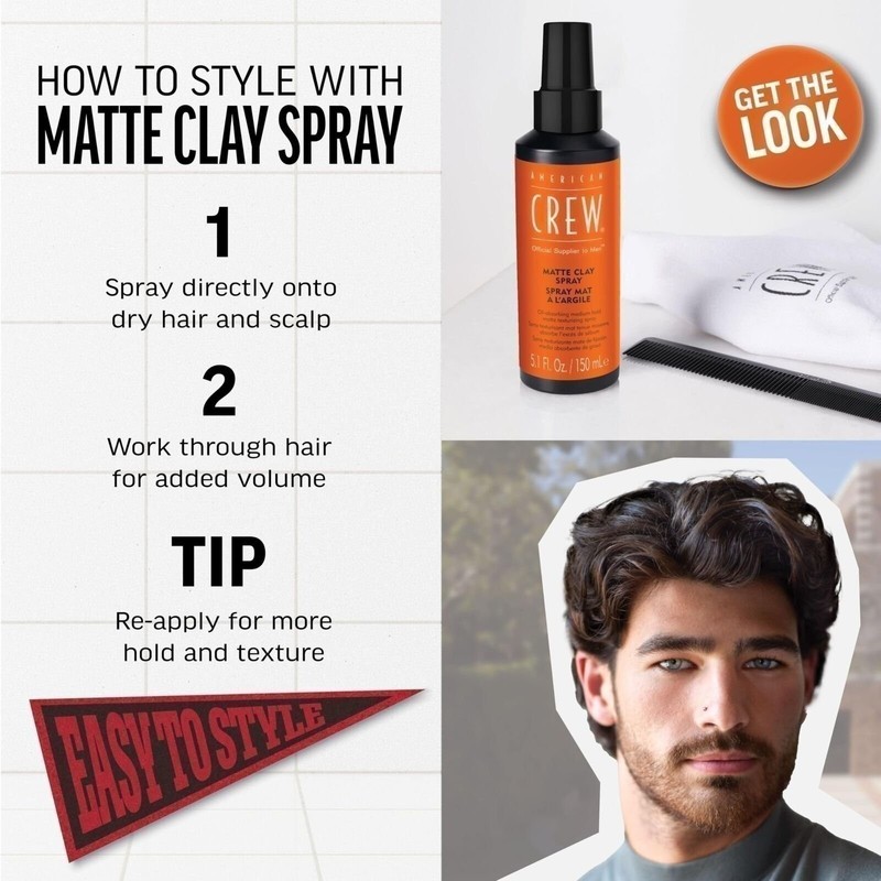 AMERICAN CREW Matte Clay Spray 5.1 Fl Oz (Pack of 1) gallery